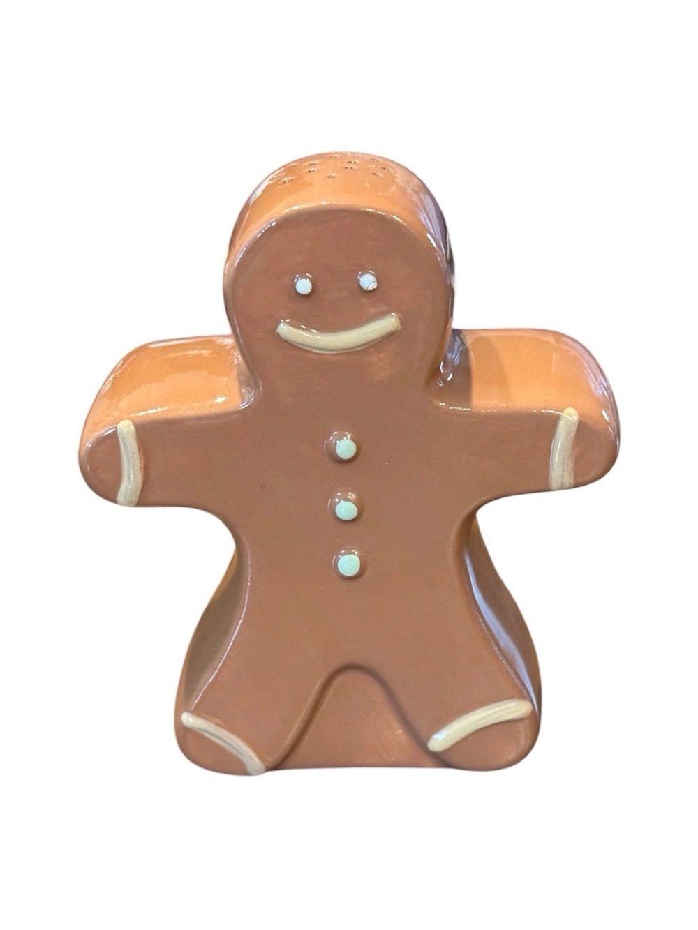 Ceramic Cinnamon Sugar or Powdered Sugar Gingerbread Man Shaker - Brown